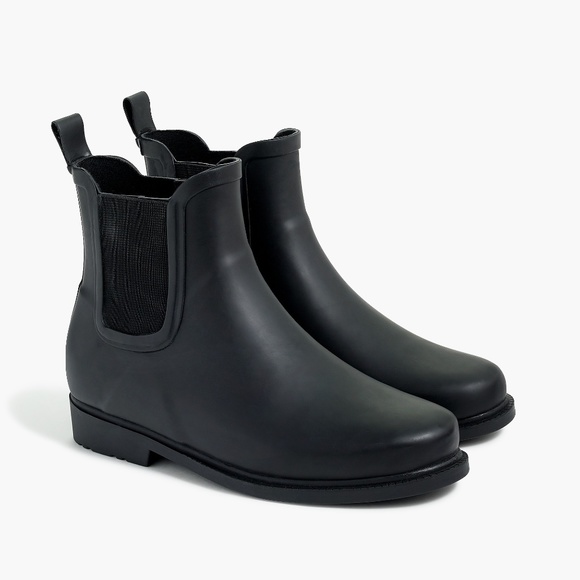 J. Crew Factory Shoes - New JCREW Size 6 Chelsea Matte Rain Boots in Black